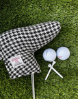 Black and white houndstooth putter cover