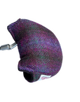 Mallet Style putter cover in purple check pattern Harris Tweed®
