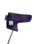 Blade style putter cover in purple check pattern Harris Tweed®