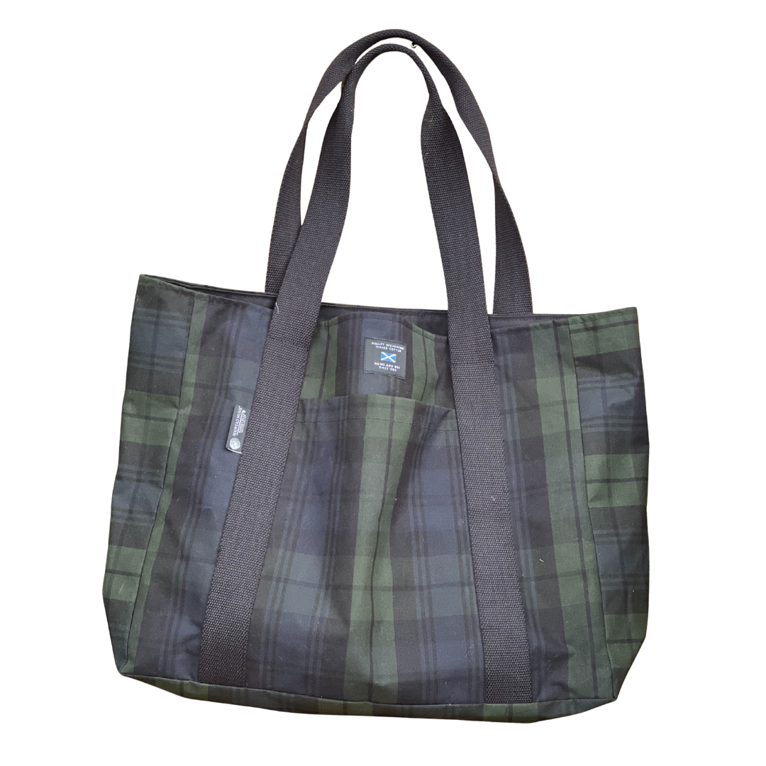 Waxed Cotton Glendevon Tote Bag – Mairead Hume Harris Tweed Golf