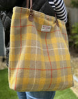 Tote Bag in Yellow Check Harris Tweed®