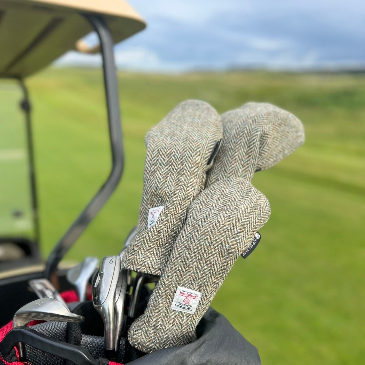 Full Set of Golf Club Headcovers in Herringbone Harris Tweed®