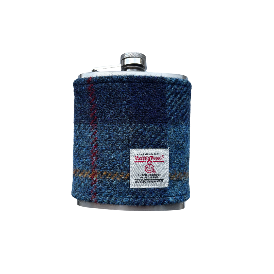 Stainless Steel Hipflask Wrapped in Harris Tweed®