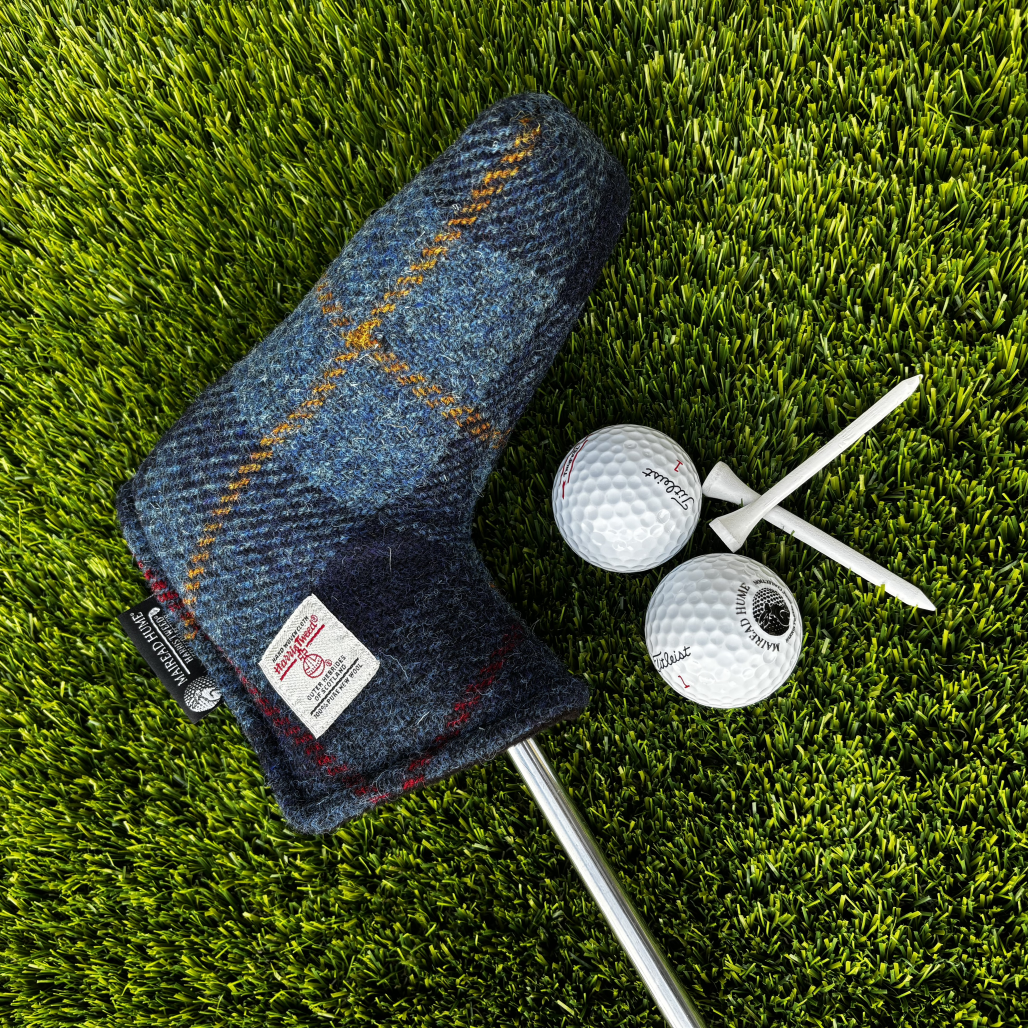 Golf Blade Putter Cover with Magnetic Closure in Harris Tweed