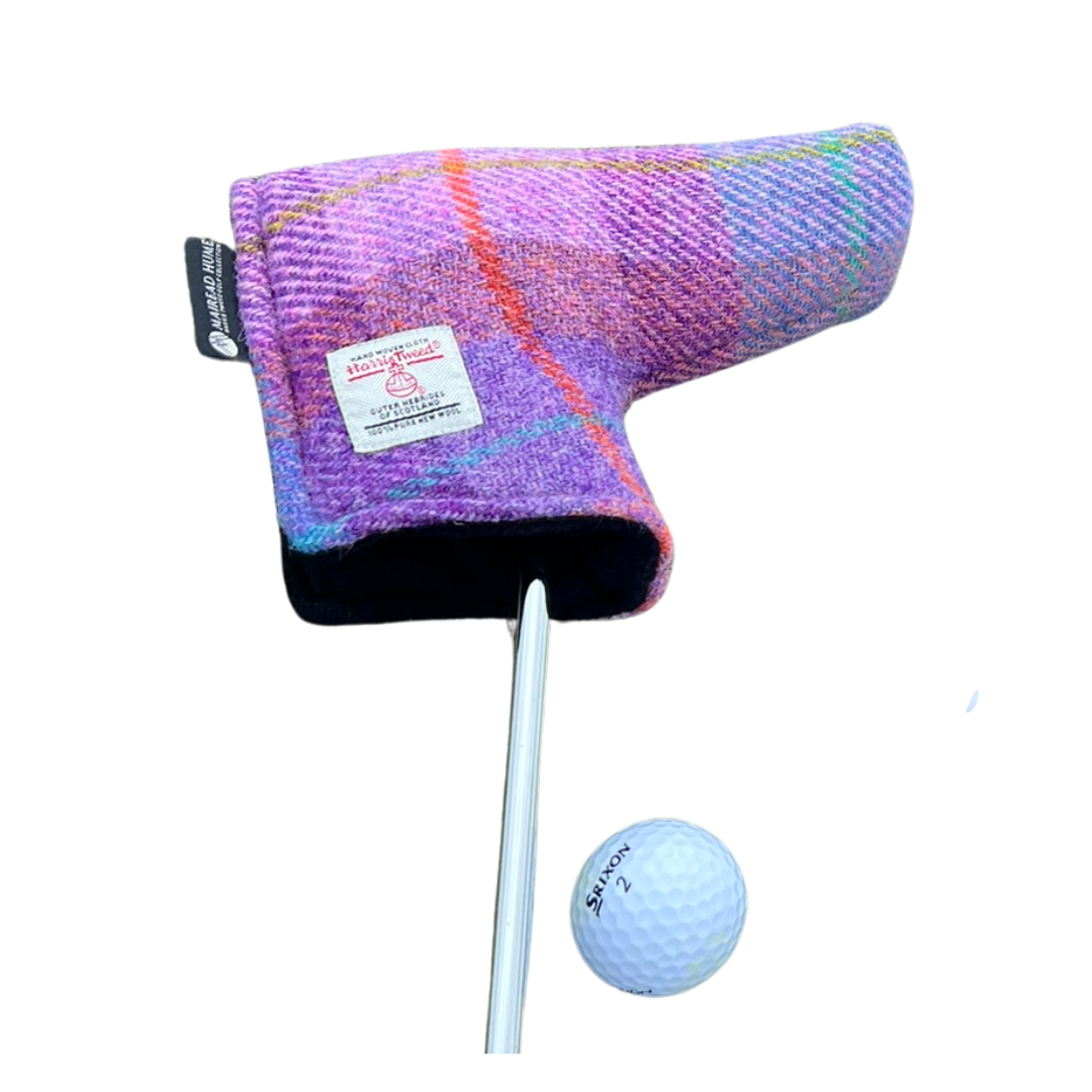 Blade Putter Cover in Purple Harris Tweed