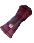 Golf Club Driver Head Cover in purple check Harris Tweed®