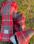 Headcovers & Putter Cover Set in Red Tartan Harris Tweed®