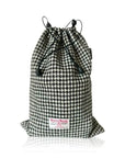Golf Shoe Bag in Black & White Houndstooth Harris Tweed