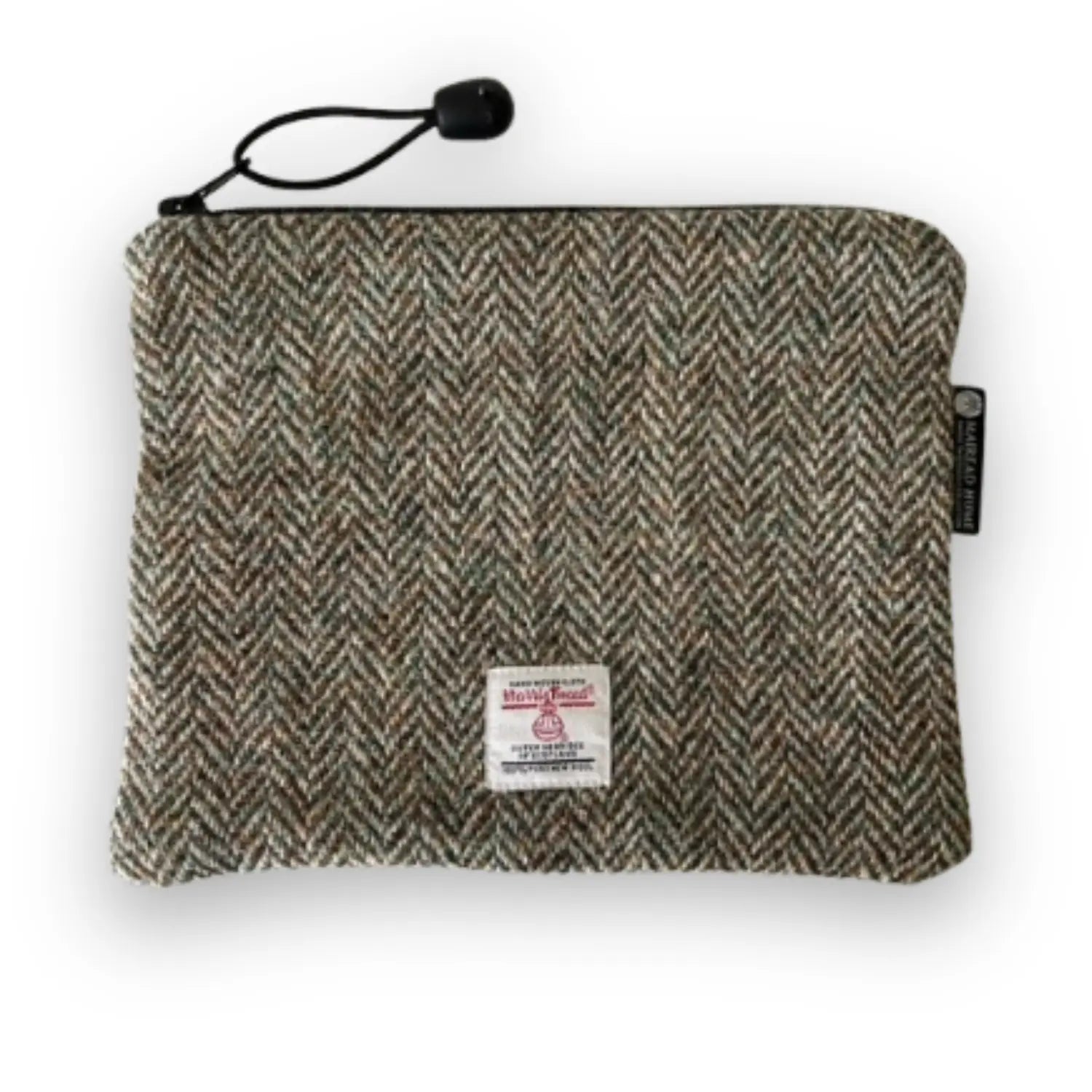 Valuables Pouch with Zip in Herringbone Harris Tweed®