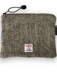 Valuables Pouch with Zip in Herringbone Harris Tweed®