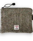 Valuables Pouch with Zip in Herringbone Harris Tweed®