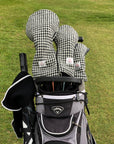 Full Set of Golf Club Headcovers in Black & White Harris Tweed®
