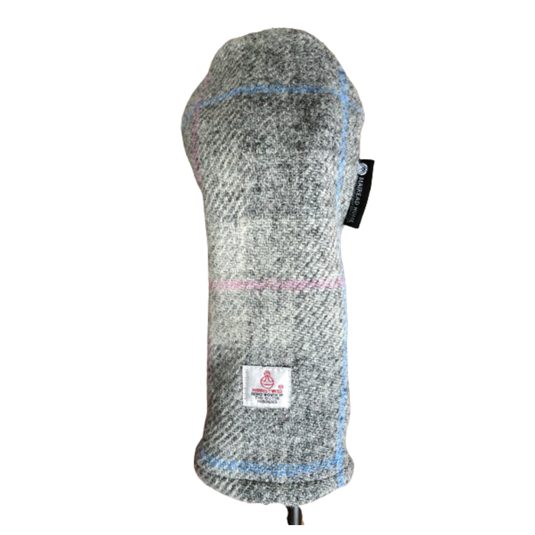 Golf Club 3 Wood Headcover in Grey & Pink Harris Tweed®