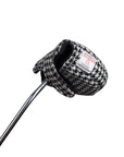 Mallet Golf Putter Cover with Magnet Closure in Black & White Harris Tweed®
