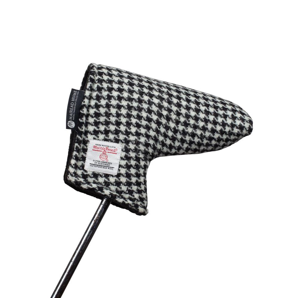 Blade Putter Cover in Black & White Harris Tweed