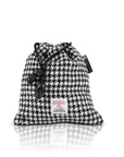 Golf Tee Bag in Black & White Houndstooth Harris Tweed®