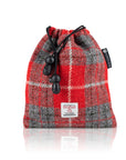 Golf Tee Bag in Red Check Harris Tweed®