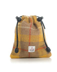 Golf Tee Bag in Yellow Check Harris Tweed®