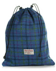 Golf Shoe Bag in Navy Blue Harris Tweed®