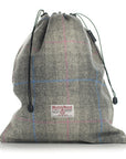 Golf Shoe Bag in Grey Harris Tweed®