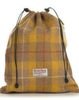 Golf Shoe Bag in Yellow Harris Tweed®