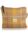 Valuables Pouch with Zip in Yellow Tartan Harris Tweed®