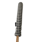 Mairead Hume® Black & White Houndstooth Harris Tweed® Golf Alignment Stick Cover — angled view showing cover on two alignment sticks