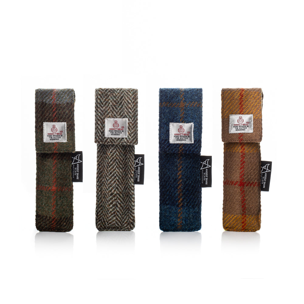 Pocket Glass Whisky Water Dropper in many Harris Tweed® checks and tartans