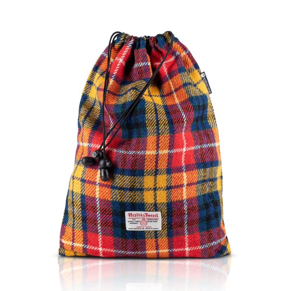 Golf Shoe Bag in Buchanan Tartan Harris Tweed