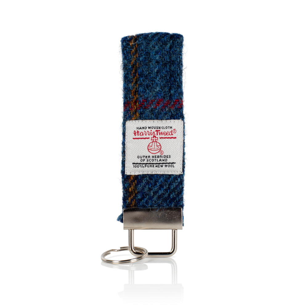 Key Fob Keychain in Blue Harris Tweed®
