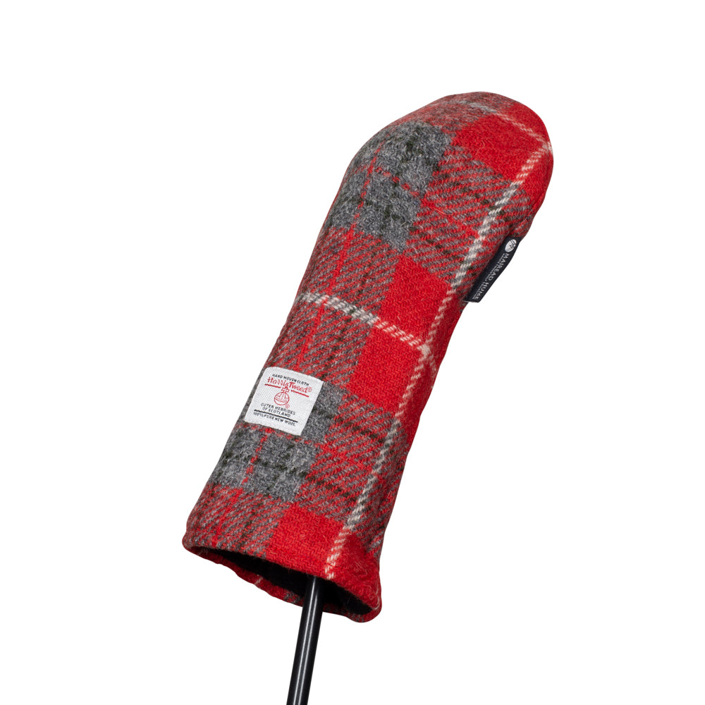 Golf Club Headcover in Red Check Harris Tweed®