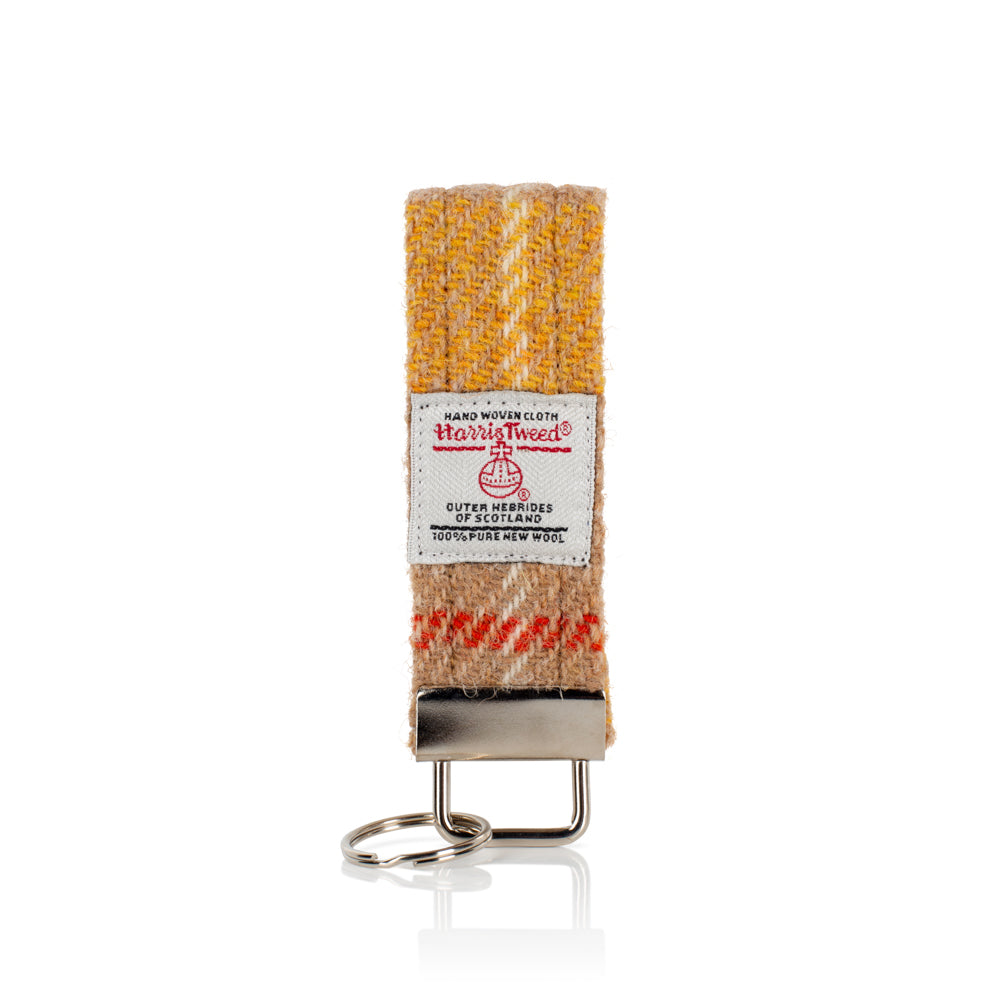 Key Fob Keychain in Yellow Harris Tweed®